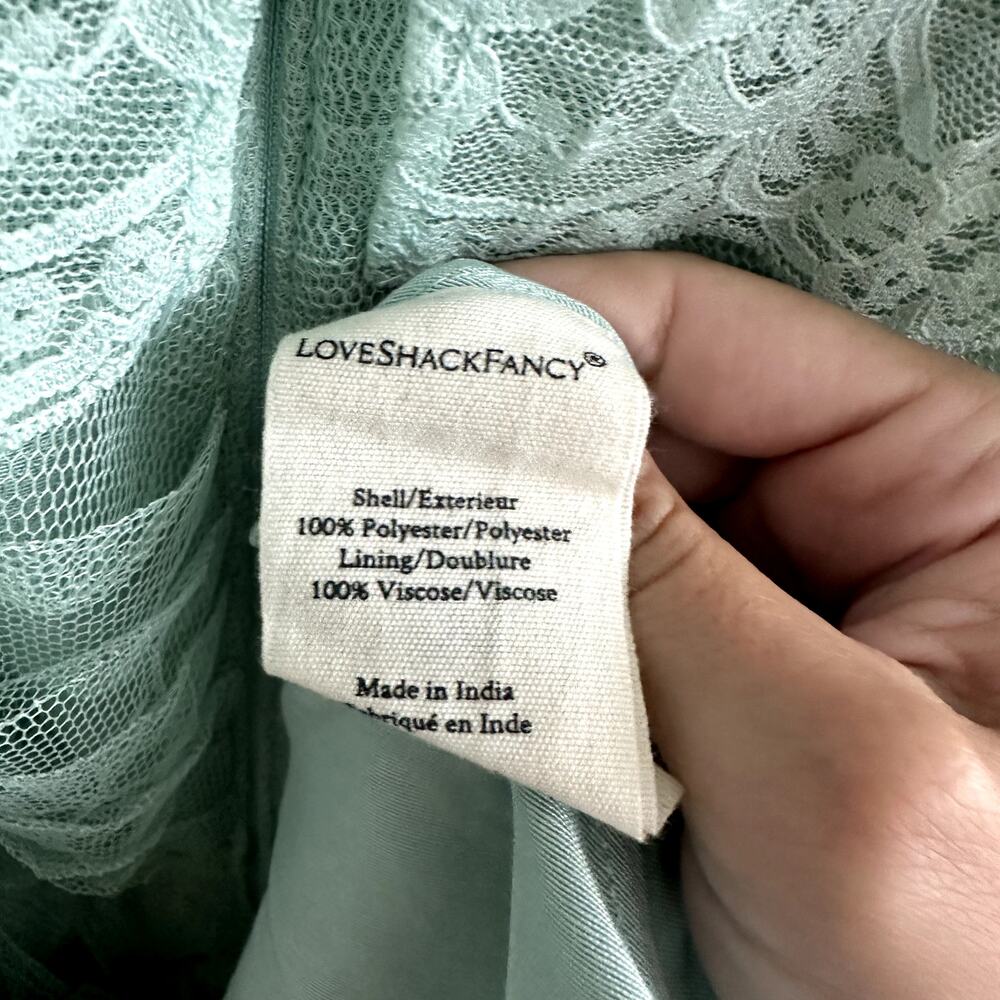 LoveShackFancy Sharelle Tulle Maxi Dress Gown Mint Green - Picture 8 of 9